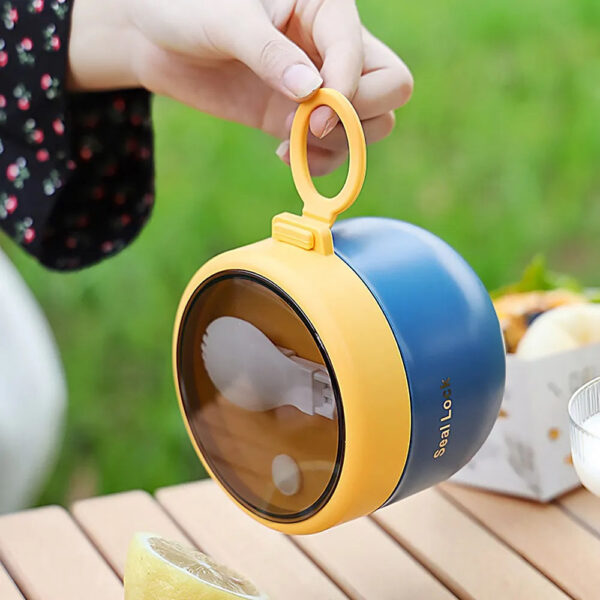 Portable Airtight Lunch Box with Foldable Spork. - Image 3