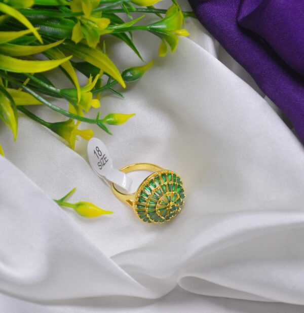 China Gold American Diamond Stones Flower Ring, Gold Plated Jewelry for Women and Girls.  - Image 4