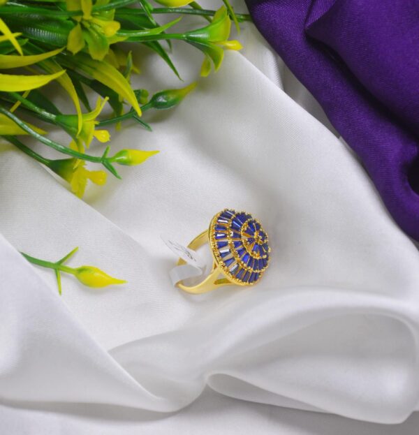 China Gold American Diamond Stones Flower Ring, Gold Plated Jewelry for Women and Girls.  - Image 5