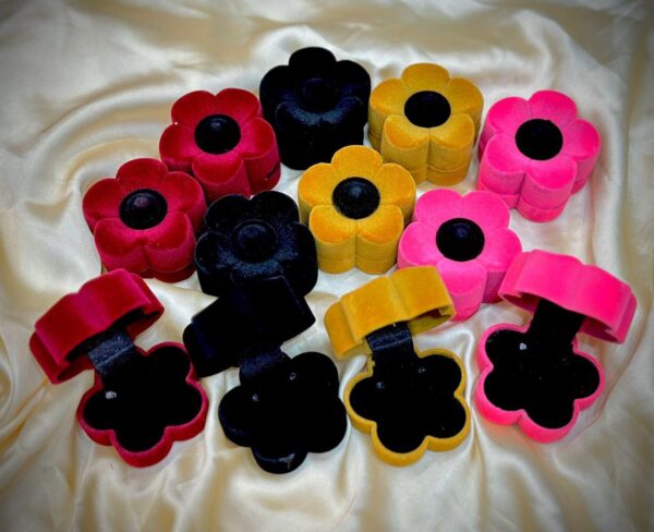 Antique Style Velvet Ring Box, Jewelry Box Gift, Engagement, Wedding, Wholesale Ring Boxes, Available in Different Colors, (Pack of 12 Boxes). - Image 2