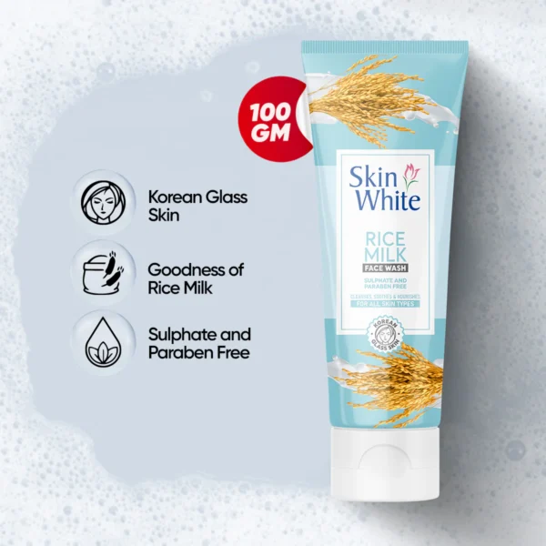 Skin white Rice Milk Face wash (Sulphate  Paraben Free) - Image 2