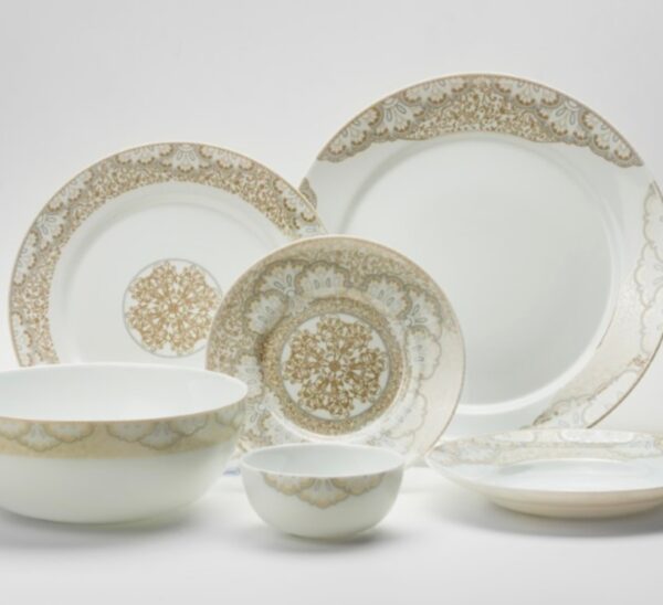 Golden.Opal Mikasa Bone Champange Castle 26PCs Set AZG526-4