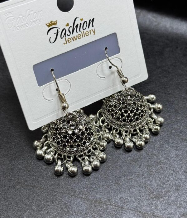 Silver Jhumka Tassel Drop Earrings for Women Girls, Silver Jhumki, Earring Traditional Ear Jewelry.