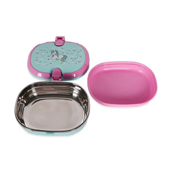 Unicorn Stainless Steel Lunch Box With Clip Closure PLS-0632. - Image 2