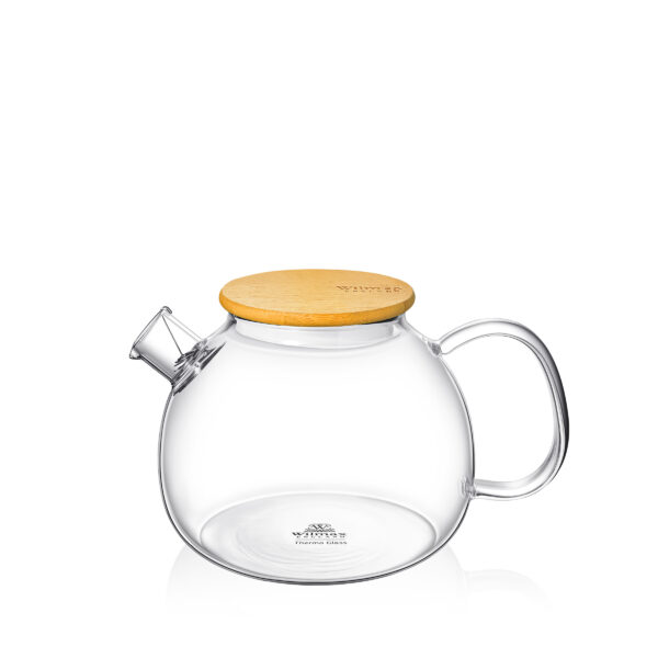 Wilmax Thermo Glass Tea Pot with Bamboo Lid 34FL/ 1000ML One Piece,(item code:WL‑888823-A):