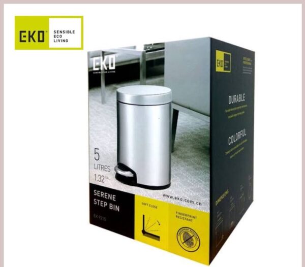 Eko Serene Stainless Steel Round Step Waste Bin EK9215(5 -Liter): - Image 4
