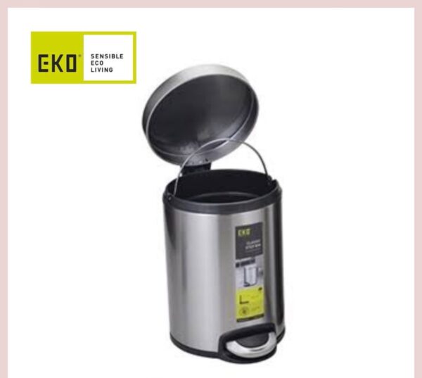 Eko Serene Stainless Steel Round Step Waste Bin EK9215(5 -Liter):