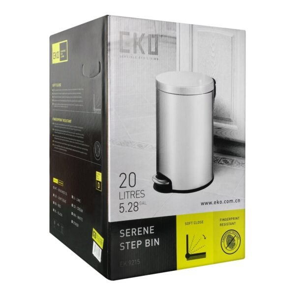 Eko Serene Stainless Steel Round Step Waste Bin EK9215(20 -Liter): - Image 3