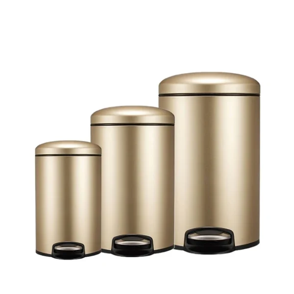 Eko Maggy Stainless Steel Round Step Waste Bin EK9213-Gold(8 -Liter): - Image 2