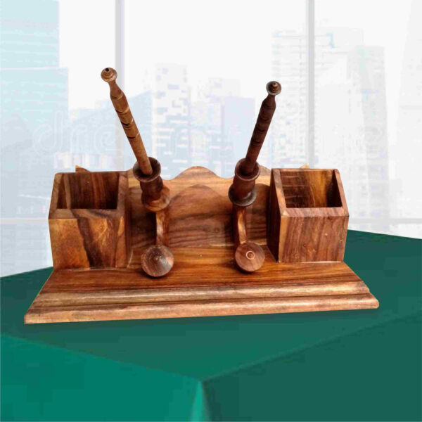 Wooden Desk Organizer Pen Holder.