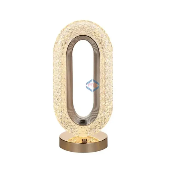 Rechargeable Luxury Oval Shaped Crystal Table Lamp With 3 Colors Touch Control - Image 6
