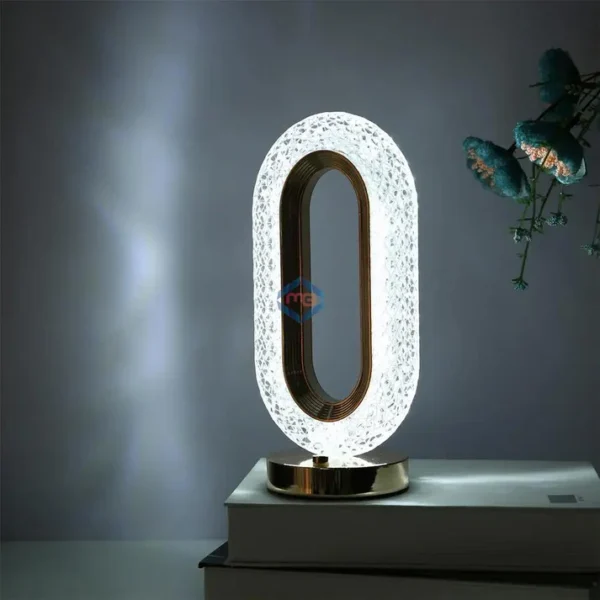 Rechargeable Luxury Oval Shaped Crystal Table Lamp With 3 Colors Touch Control - Image 7