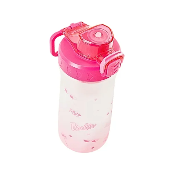 Barbie Collection Plastic Bottle with One-Touch Flip Top Lid(Rosy) - Image 2