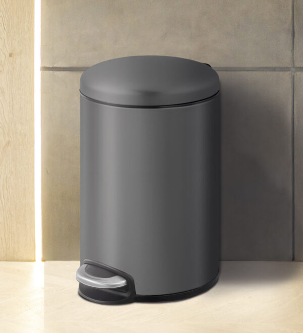 Eko Maggy Stainless Steel Round Step Waste Bin EK9213-Grey(12 -Liter):