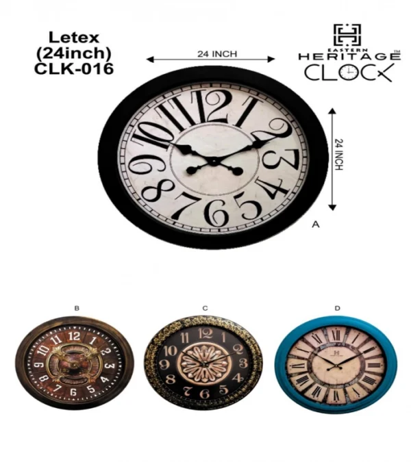 Heritage Wall Clock Letex 24inch Item Code: CLK-016: