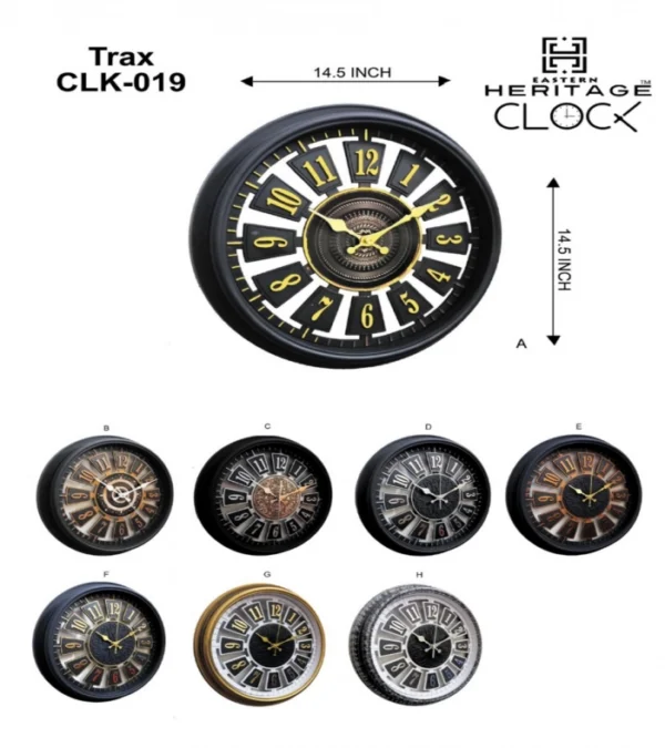 Heritage Wall Clock Trax 14.5inch Item Code: CLK-018:
