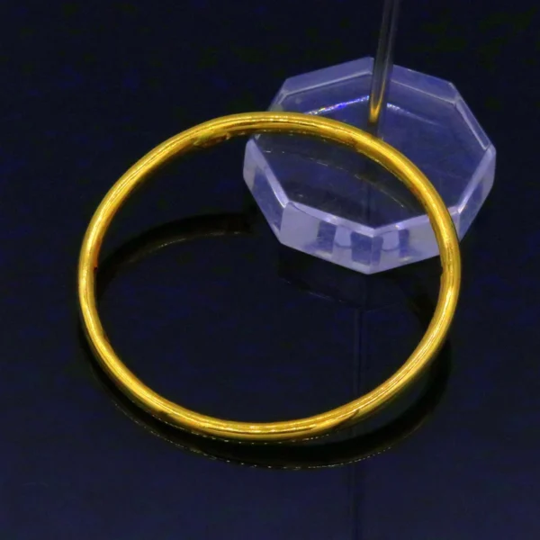 Golden Titanium Steel Non-Fade Bracelet/Kara Female Plain Ring Zircon Bracelet - Image 4