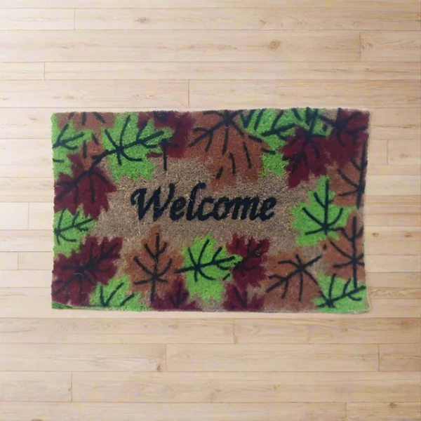 Touchwood Mats Welcome Leaves 20mm Border,50cm x 80cm(0.40 sq.meters)