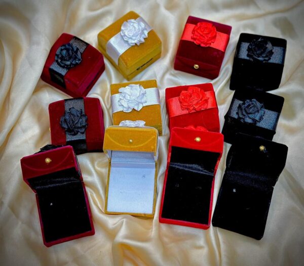 Antique Style Velvet Ring Box, Jewelry Box Gift, Engagement, Wedding, Wholesale Ring Boxes, Available in Different Colors, (Pack of 12 Boxes).
