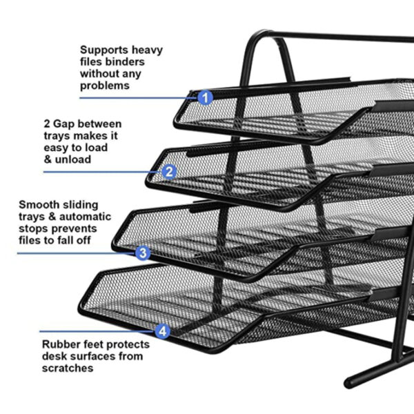 Metal Mesh Letter Tray 4 Step. - Image 5