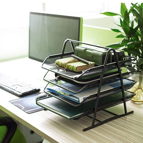 Metal Mesh Letter Tray 4 Step. - Image 6