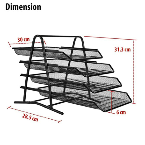 Metal Mesh Letter Tray 4 Step. - Image 3