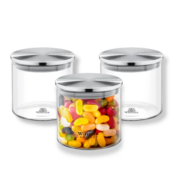Wilmax Thermo Glass JAR With Metal Lid 4" X 4"| 10 X 10 CM 20 FL OZ|600 ML,(item code:WL‑888512-A) - Image 2