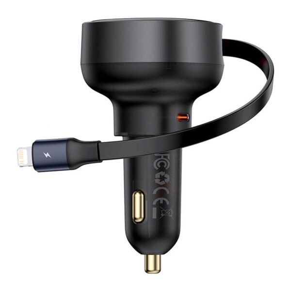 Baseus Enjoyment Pro Car Charger C+ Retractable iP Cable 55W - Image 2