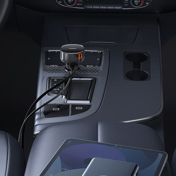 Baseus Enjoyment Pro Car Charger C+ Retractable iP Cable 55W - Image 3