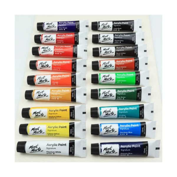 Mont Marte Acrylic Paints Signature 12 ml Set of 18. - Image 2