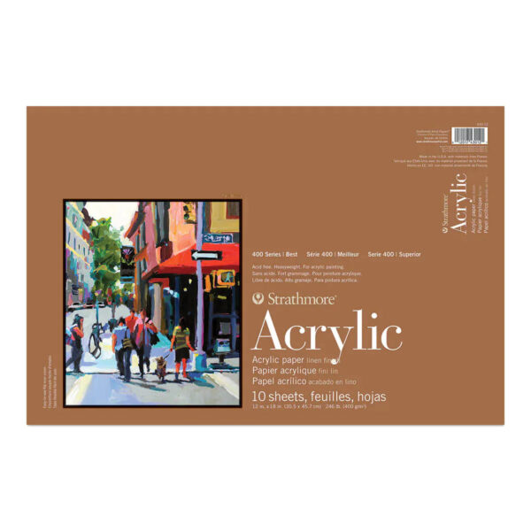Strathmore Series 400 Acrylic Pad Natural White 400 gsm 12'' × 18''.