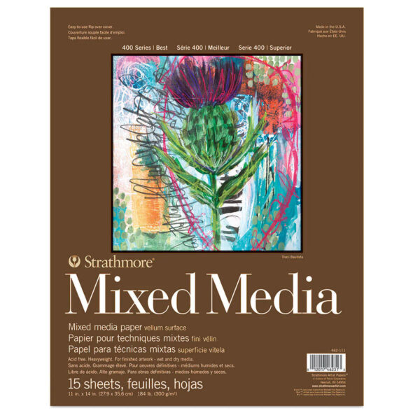 Strathmore 400 Series Mixed Media Pad Natural White 300 gsm Size 11" x 14".