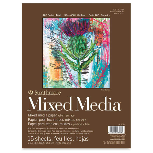Strathmore 400 Series Mixed Media Pad Natural White 300 gsm 9" x 12".