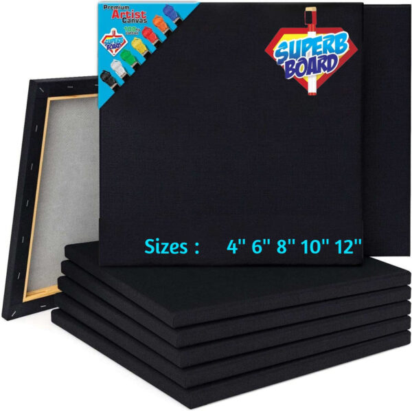 Superb Board Square Black Canvas Board In 5 Different Sizes.