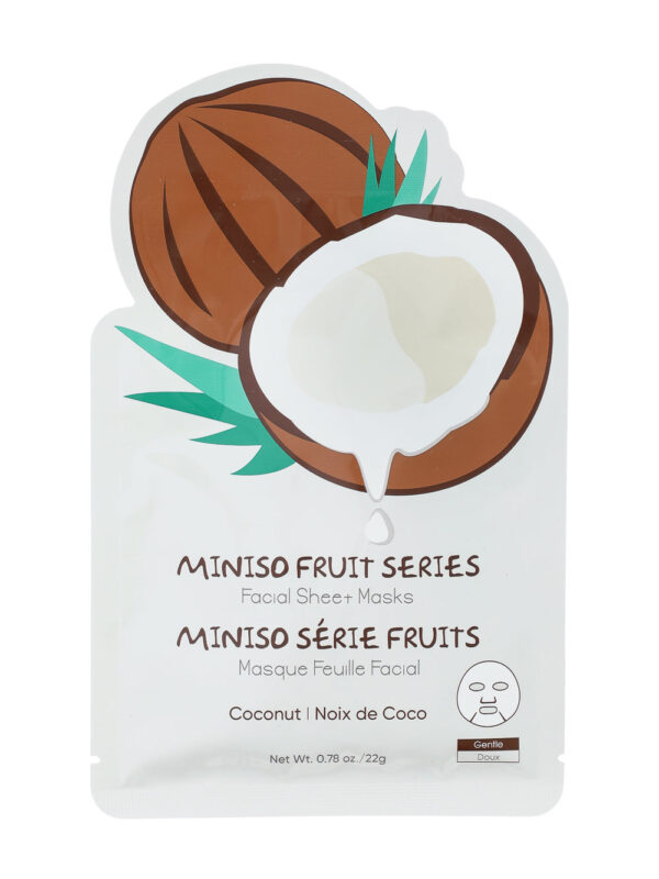 Pack of 3 | Fruit Series Hydrating Facial Sheet Mask (Coconut). - Image 3