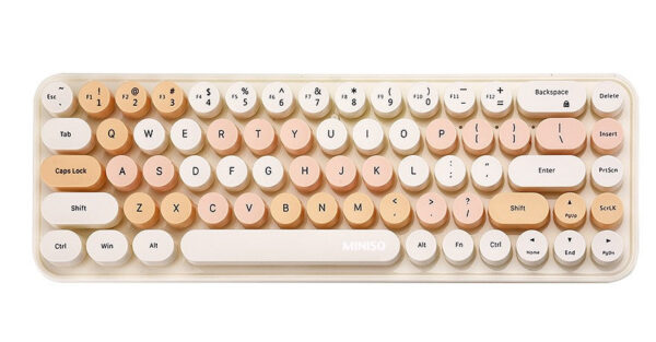 Fashion Wireless Keyboard Model: SK-676AG (Milk Tea).