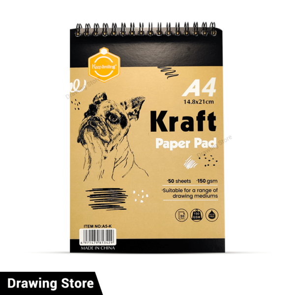 Keep Smiling Kraft Paper Pad 50 Sheets Size A4.