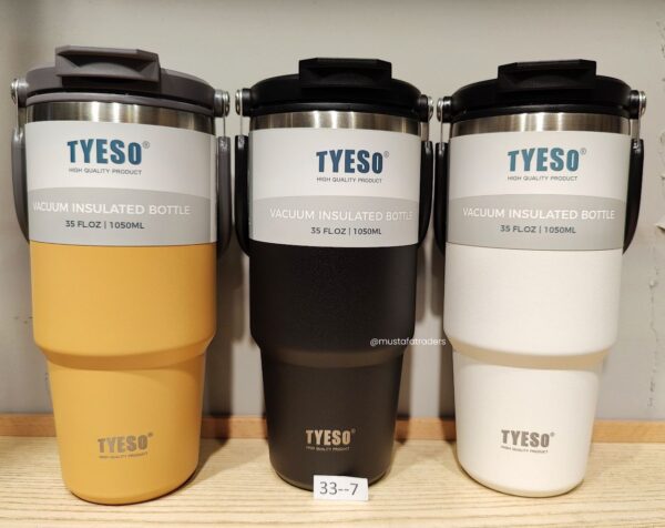 Tyeso Quencher 1050ML Thermal Bottle Coffee Cup Vacuum Mug 304 Stainless Steel Water Bottle Non-slip Leak-Proof Thermos Insulated Cup: (Item Code:33-7),Available In 7 Colors: - Image 2