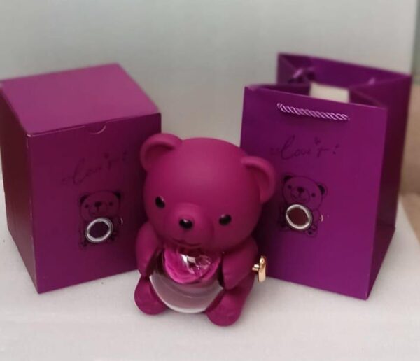 Creative rotating High Quality Romantic Lovely Teddy Bear Eternal Rose Ring Gift Box/Jewelry Box(Available in 4 Colors): - Image 5