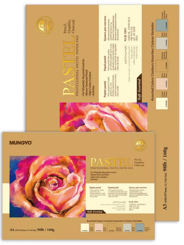 Mungyo Professional Pastel Paper Pad Soft Assorted Size A4.