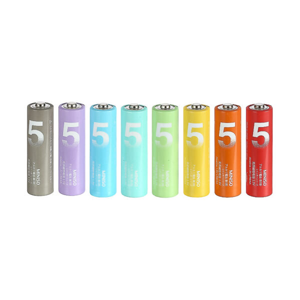 AA Alkaline Battery 8 Pack (Colorful).
