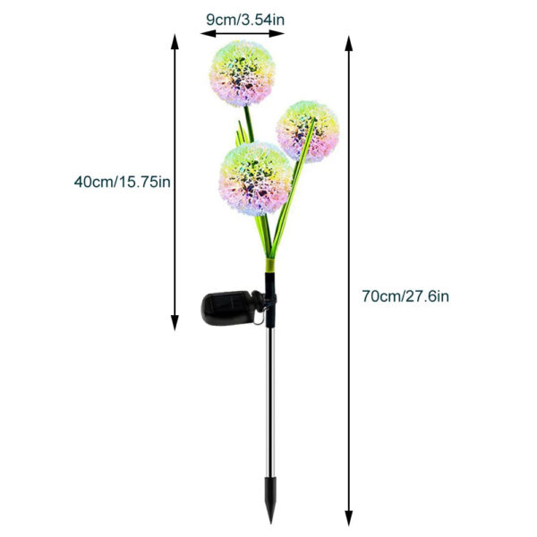 Pack of 2 | Solar 3-head onion flower ball (Random Colors). - Image 6