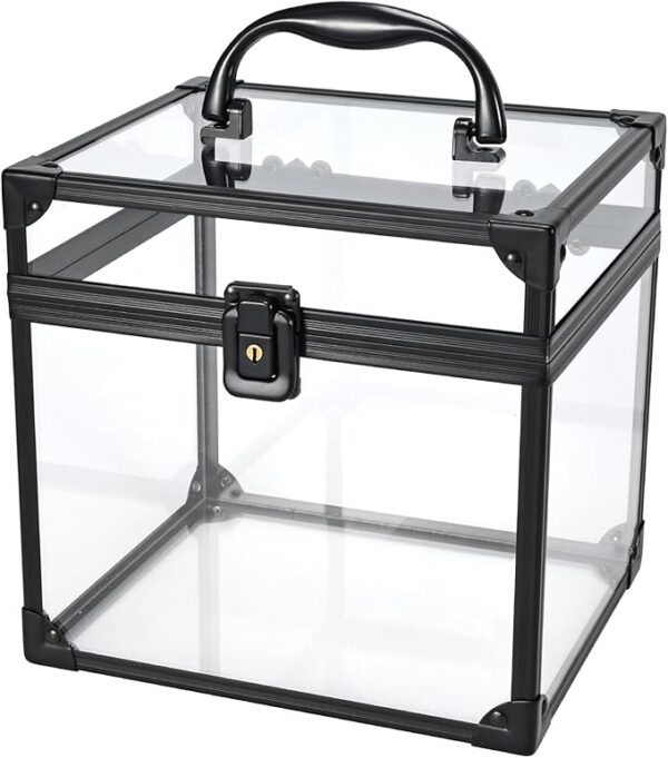 Cosmetic Case, Transparent Make-Up Case, Portable Beauty Case, Display Case, Acrylic Lockable Jewelry Box, Makeup Organizer for Bathroom, Chest of Drawers, Transparent - Image 2