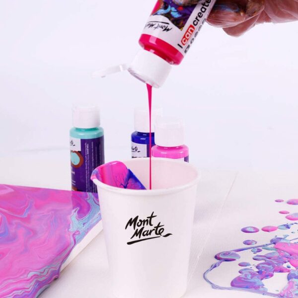 Mont Marte Pouring Acrylic Paint Premium Set Of 4 60 ml Aurora. - Image 5