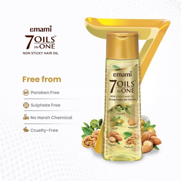 Emami 7 Oils In One Damage Control Hair Oil, with Goodness of Almond Oil, Coconut Oil, Argan Oil and Amla Oil, 200 ml.