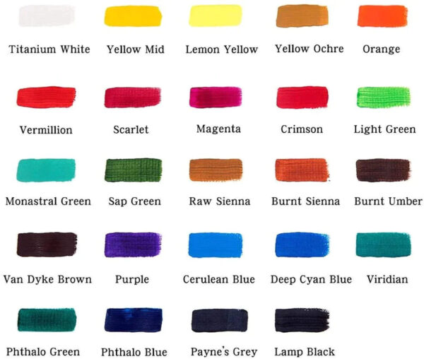 Mont Marte Acrylic Colour Paint Signature Set 36 ml Pack of 24. - Image 3