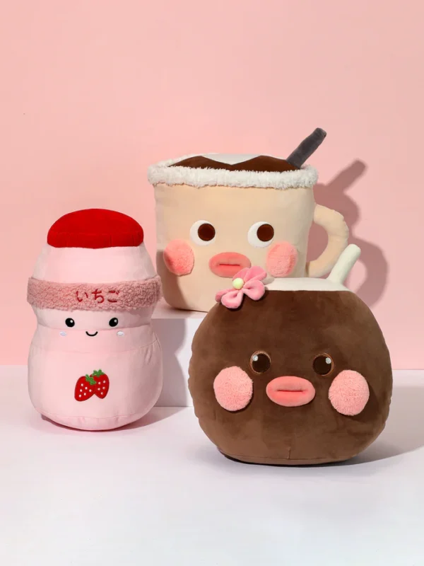 Beverages Series Strawberry Milk Shake Pillow - Image 3