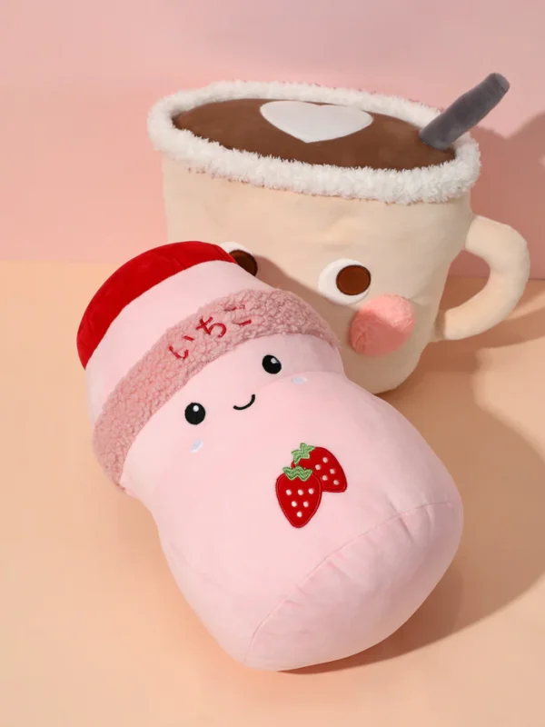 Beverages Series Strawberry Milk Shake Pillow