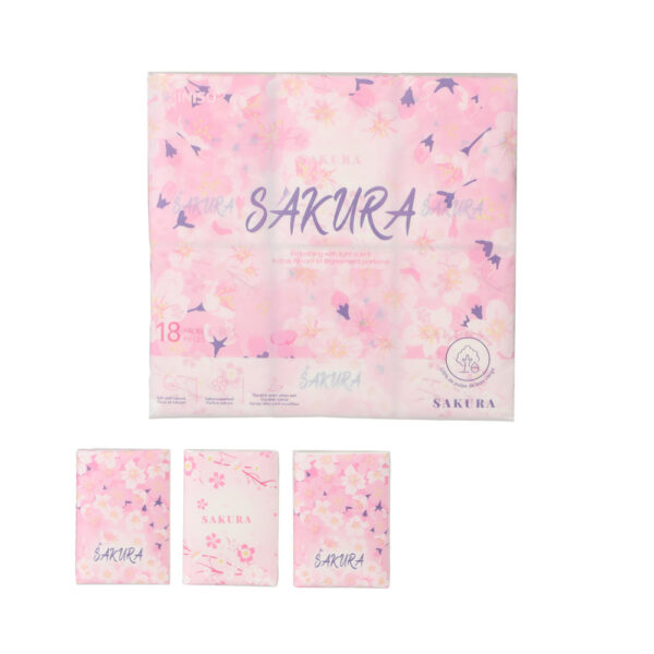 Sakura Blossom Series Pocket Packs Facial Tissues (18 Packs). - Image 4