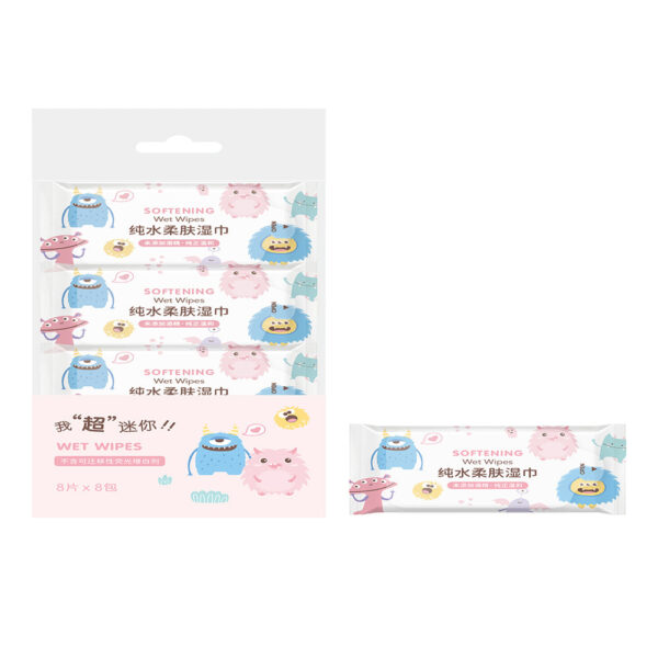 Monster Paradise Collection MINI Softening Wet Wipes (8 Wipes x 8 Pack). - Image 5